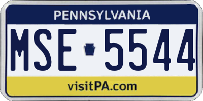 PA license plate MSE5544