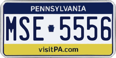 PA license plate MSE5556