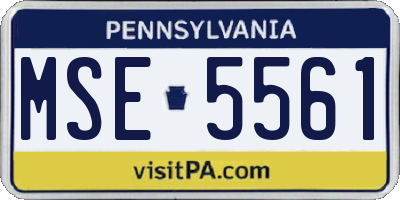PA license plate MSE5561