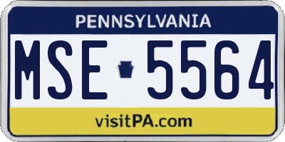 PA license plate MSE5564