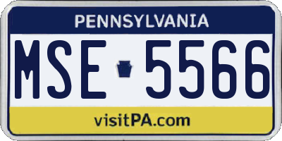 PA license plate MSE5566
