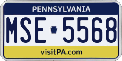 PA license plate MSE5568