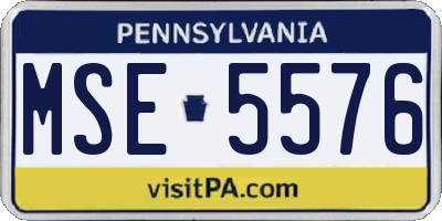 PA license plate MSE5576