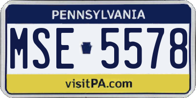 PA license plate MSE5578