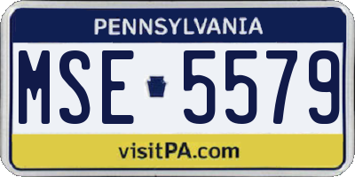 PA license plate MSE5579