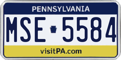 PA license plate MSE5584