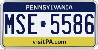 PA license plate MSE5586
