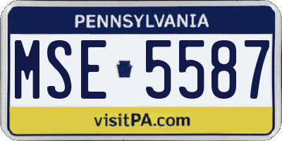 PA license plate MSE5587