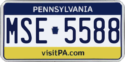 PA license plate MSE5588
