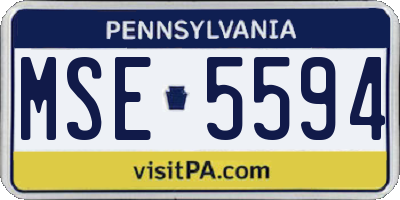 PA license plate MSE5594