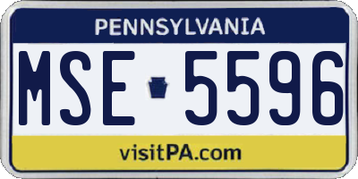 PA license plate MSE5596