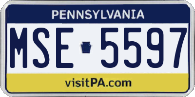 PA license plate MSE5597