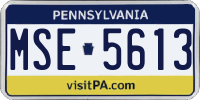 PA license plate MSE5613