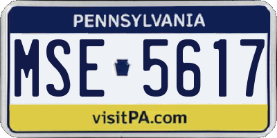 PA license plate MSE5617