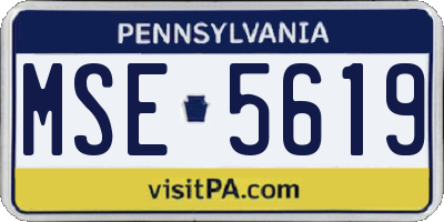 PA license plate MSE5619