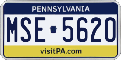 PA license plate MSE5620