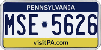 PA license plate MSE5626