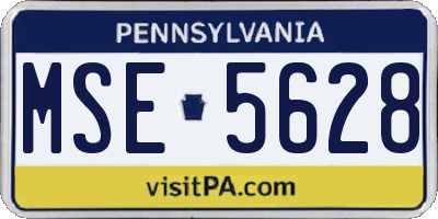 PA license plate MSE5628