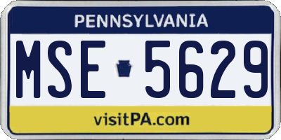 PA license plate MSE5629