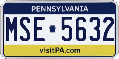 PA license plate MSE5632