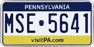 PA license plate MSE5641