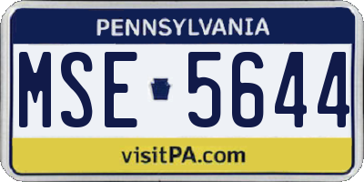 PA license plate MSE5644