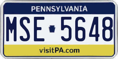 PA license plate MSE5648