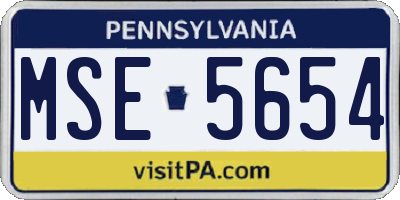 PA license plate MSE5654
