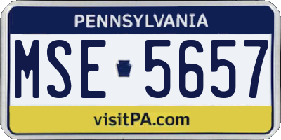 PA license plate MSE5657