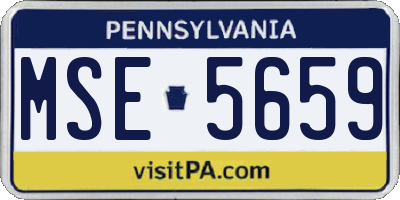 PA license plate MSE5659