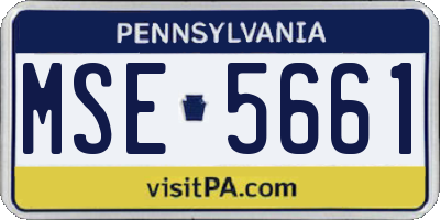 PA license plate MSE5661
