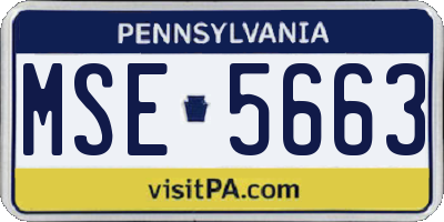 PA license plate MSE5663