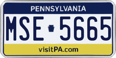PA license plate MSE5665
