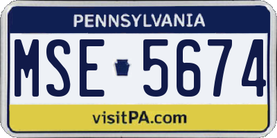 PA license plate MSE5674