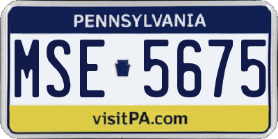PA license plate MSE5675