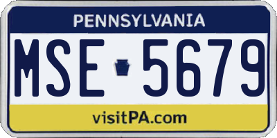 PA license plate MSE5679