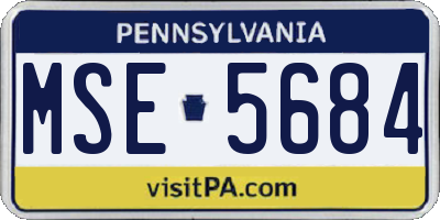 PA license plate MSE5684