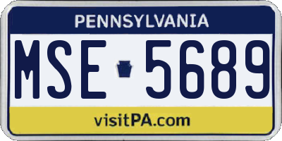 PA license plate MSE5689