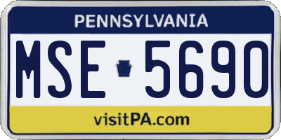 PA license plate MSE5690