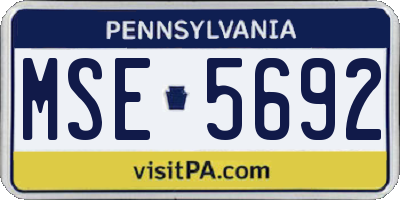 PA license plate MSE5692