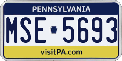 PA license plate MSE5693