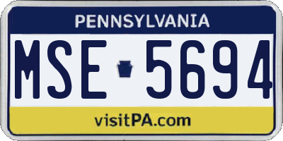 PA license plate MSE5694