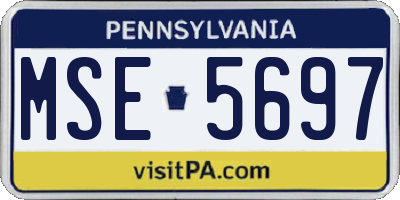 PA license plate MSE5697