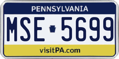 PA license plate MSE5699
