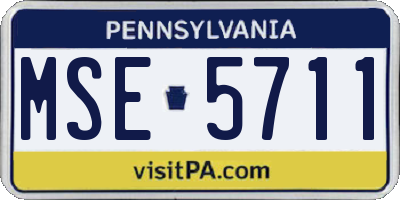 PA license plate MSE5711