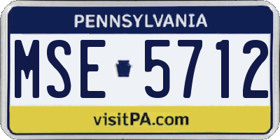 PA license plate MSE5712