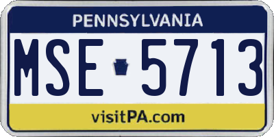 PA license plate MSE5713