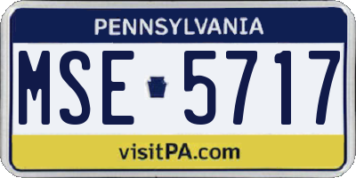PA license plate MSE5717