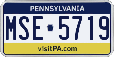 PA license plate MSE5719