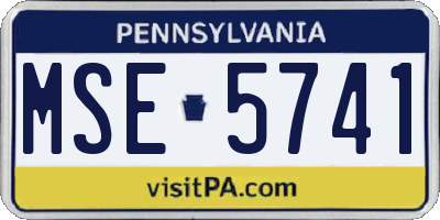 PA license plate MSE5741